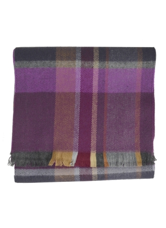 Echarpe acrylique Hugo tartan gris-rose