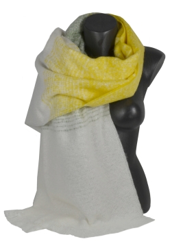 Châle mohair Mystere jaune blanc