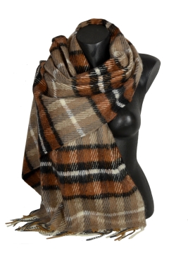 Châle écossais Eloise marron
