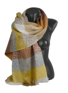 Châle mohair Muesli jaune orange