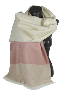 Châle Azurite rose et beige