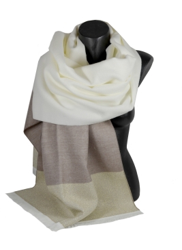 Châle Azurite écru et beige