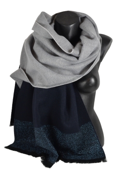 Châle Azurite bleu et gris