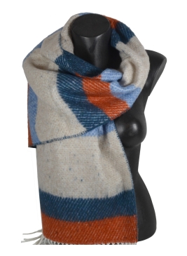 Châle Kadi light bleu et orange