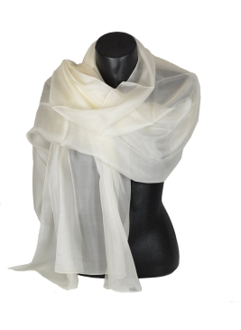 Etole en mousseline de soie écru