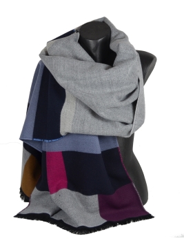 Châle Alesia bleu rose