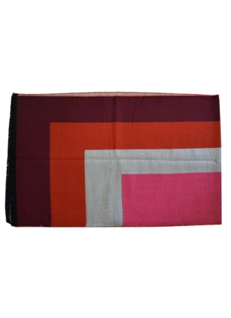 Châle Architeck bordeaux et rose