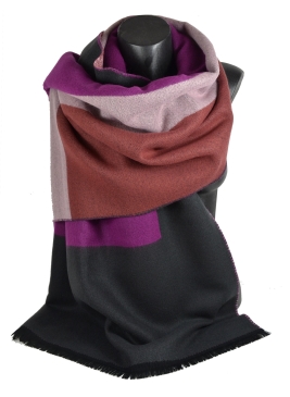 Châle Architeck rose et noir