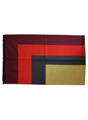 Châle Architeck bordeaux et beige