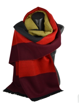 Châle Architeck bordeaux et beige