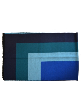 Châle Architeck bleu et vert