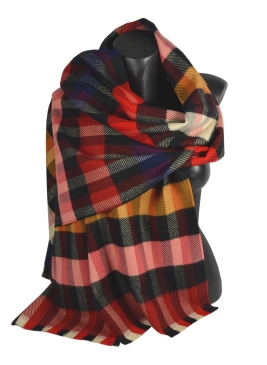 Châle avec laine Extrème rouge-noir