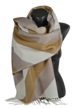 Châle Aikido camel et écru
