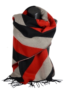 Châle Aikido rouge et noir