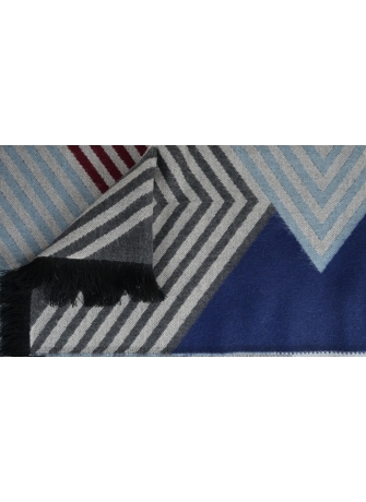 Châle Alchimie bleu rouge