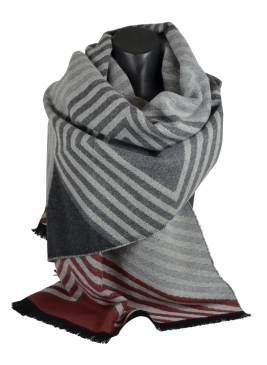 Châle Alchimie gris et orange