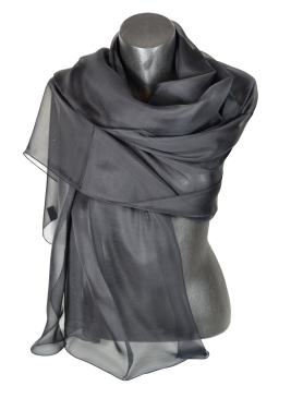 Etole en mousseline de soie noire