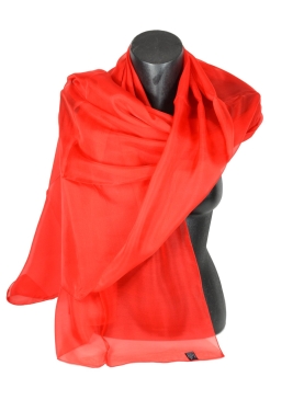 Etole en mousseline de soie rouge