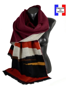 Châle Aurore bordeaux et noir