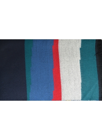 Châle Aurore bleu et rouge