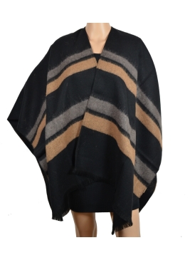 Poncho Amaretto noir-beige