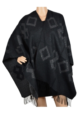 Poncho sequins noir