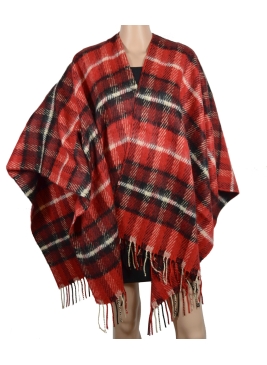 Poncho Ecossais rouge