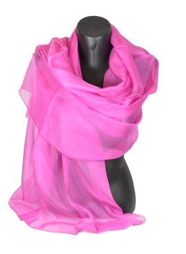 Etole en mousseline de soie rose