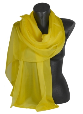 Etole en mousseline de soie citron