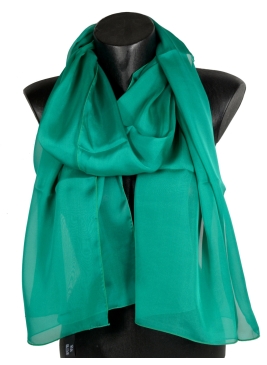 Foulard 65x180 en soie émeraude