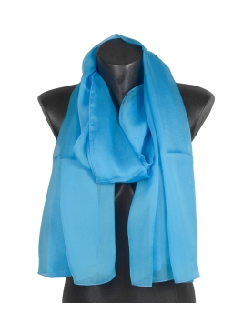 Foulard 65x180 en soie turquoise