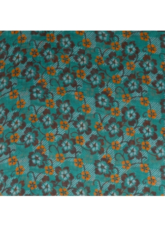 Grand Carré en soie Fleuri vert