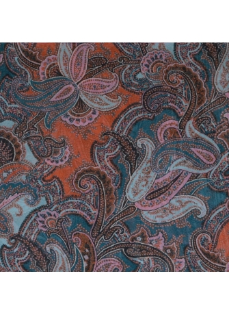 Grand Carré en soie Folklore bleu