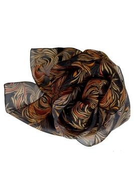 Grand Carré en soie Vision noir