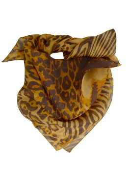Carré en soie fauve orange