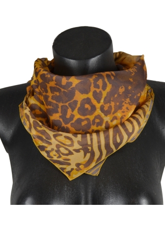 Carré en soie fauve orange