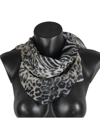 Carré en soie fauve noir