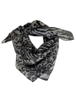 Carré en soie fauve noir