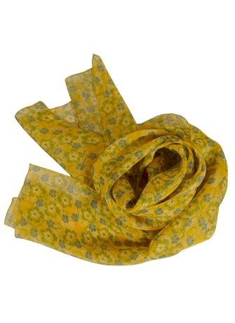 Foulard en soie Fleuri jaune