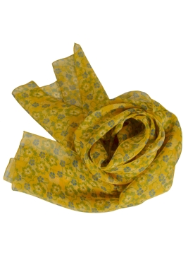 Foulard en soie Fleuri jaune