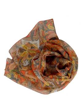 Foulard en soie Paisley orange