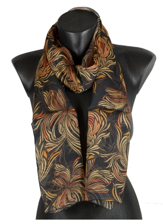 Foulard en soie Vision noir