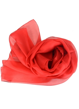 Foulard en mousseline de soie rouge