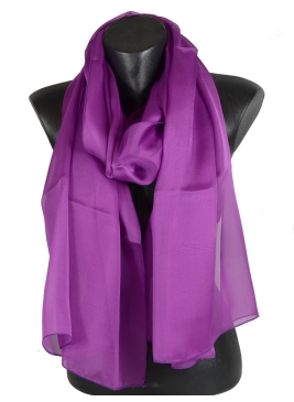 Foulard 65x180 en soie lilas