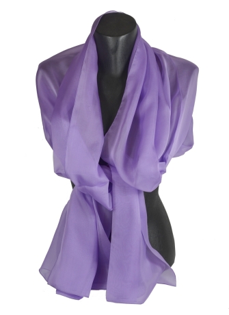 Etole en mousseline de soie parme