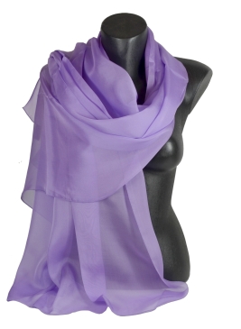 Etole en mousseline de soie parme