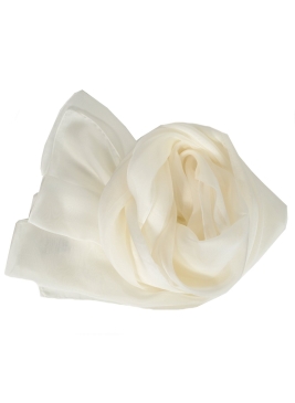 Foulard en mousseline de soie écru