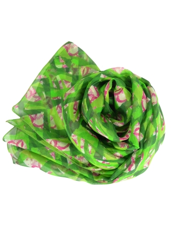 Foulard en soie Losange vert pomme