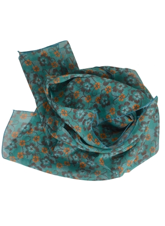Foulard en soie Fleuri vert
