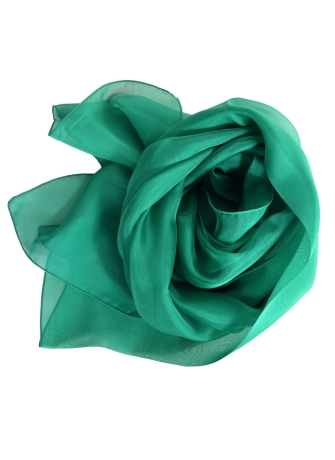 Foulard en mousseline de soie émeraude